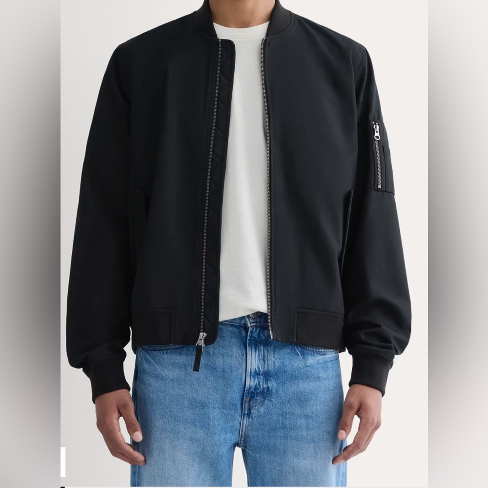 Everlane Men's Black Varsity Bomber Jacket
